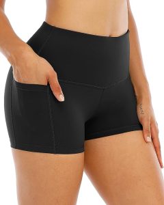 CHRLEISURE Super Short High Waisted Spandex Yoga Shorts