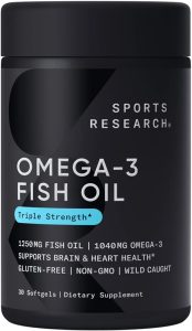 Sports Research Triple Strength Omega 3 Fish Oil Supplement