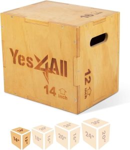 Yes4All 3 in 1 Wooden Plyo Box Plyometric Box for Home Gym