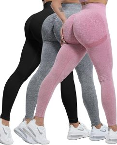 CHRLEISURE 3 Piece Butt Lifting Leggings