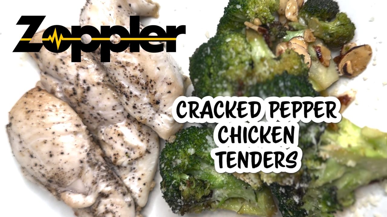 Cracked Pepper Chicken Recipe with Broccoli and Sliced Almonds